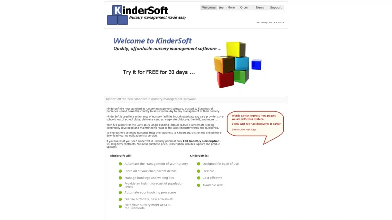 Homepage of KinderSoft