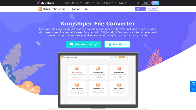 Homepage of Kingshiper File Converter