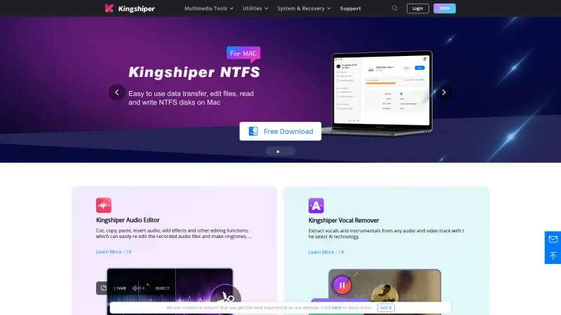 Homepage of Kingshiper Image Compressor