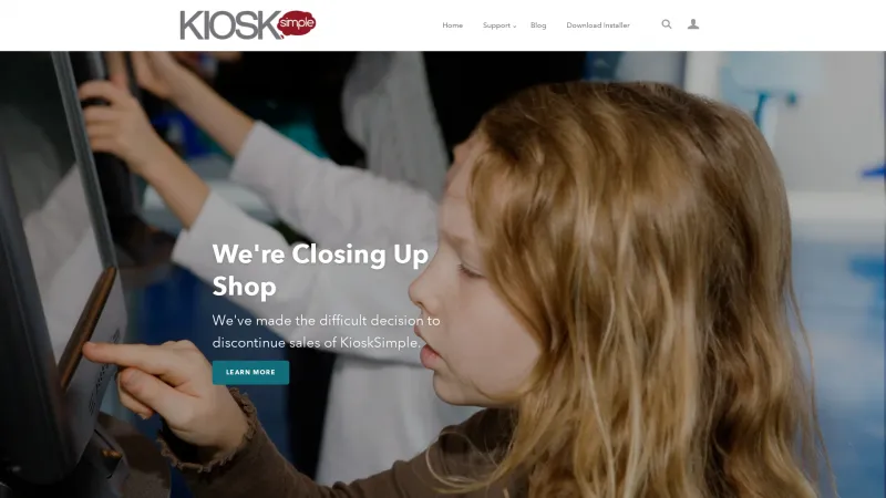 Homepage of KioskSimple