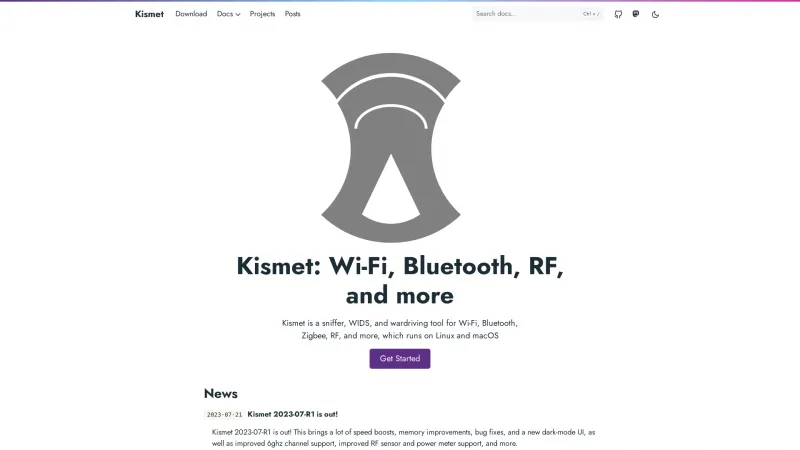 Homepage of Kismet