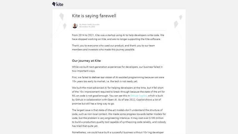 Homepage of Kite