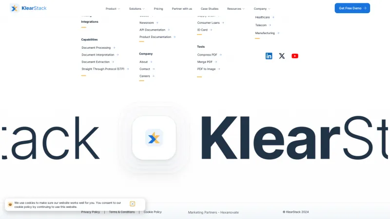 Homepage of KlearStack