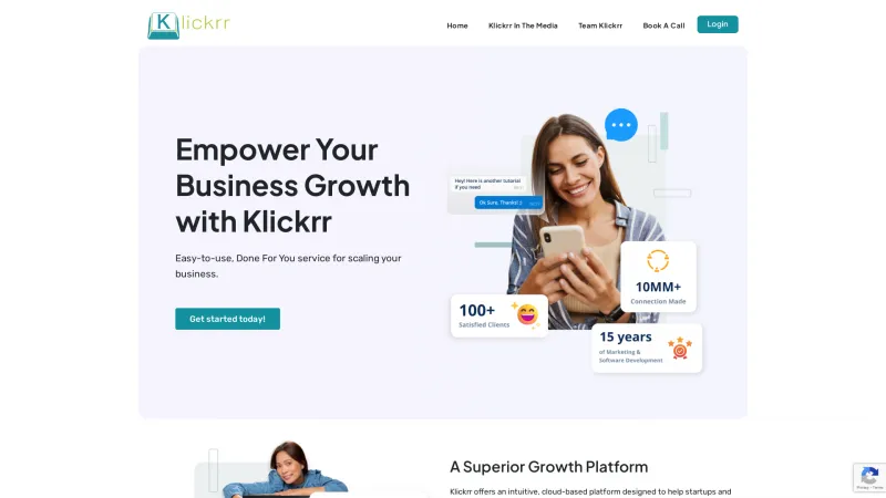 Homepage of Klickrr