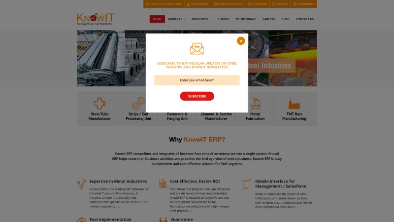 Homepage of Knowit ERP