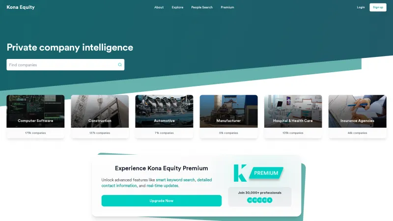 Homepage of Kona Equity