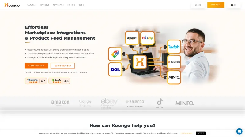 Homepage of Koongo