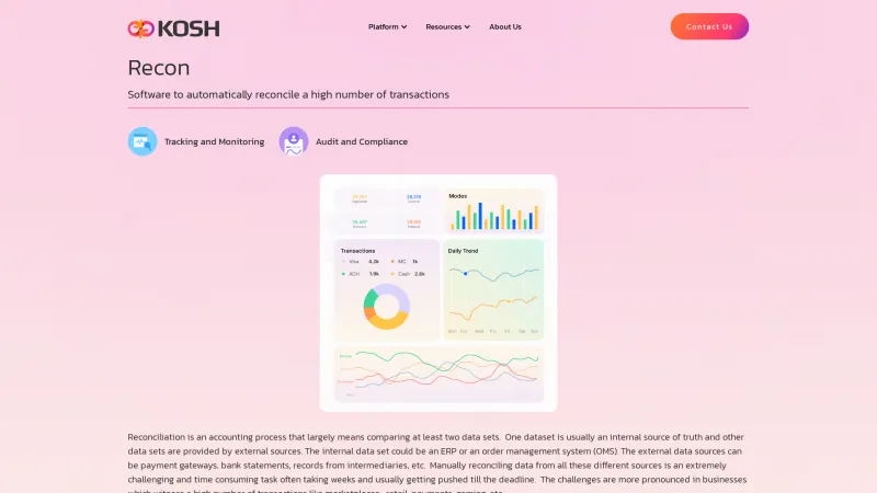 Homepage of Kosh.ai