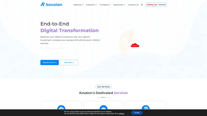 Homepage of Kovaion Low-Code Platform