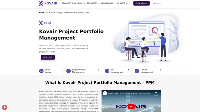 Homepage of Kovair PPM