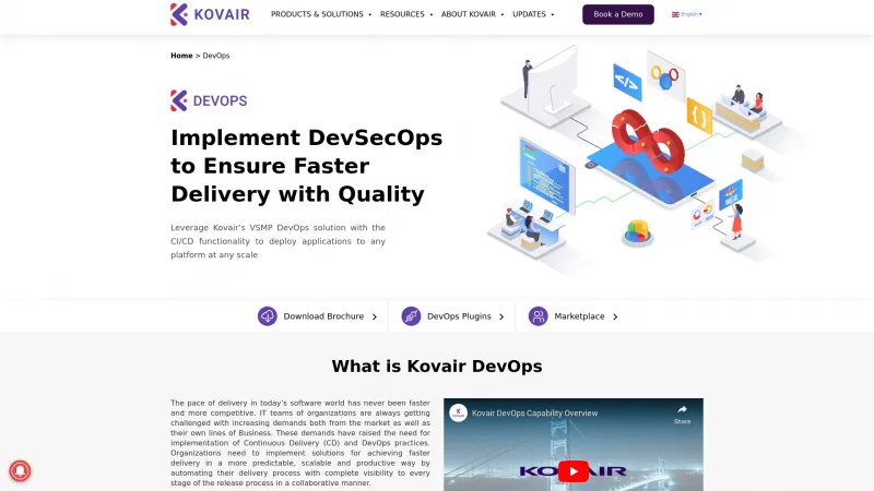 Homepage of Kovair DevOps