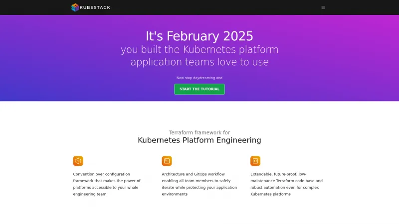 Homepage of Kubestack