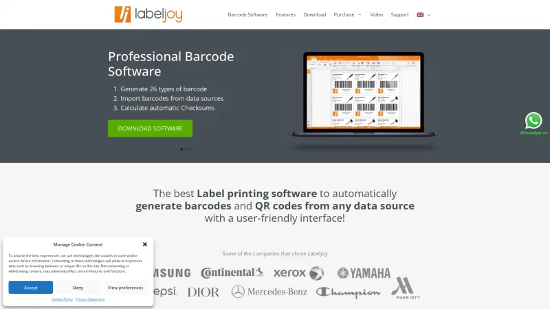 Homepage of LabelJoy