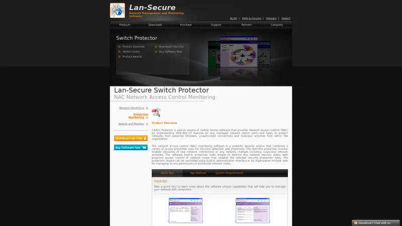 Homepage of Lan-Secure Switch Protector