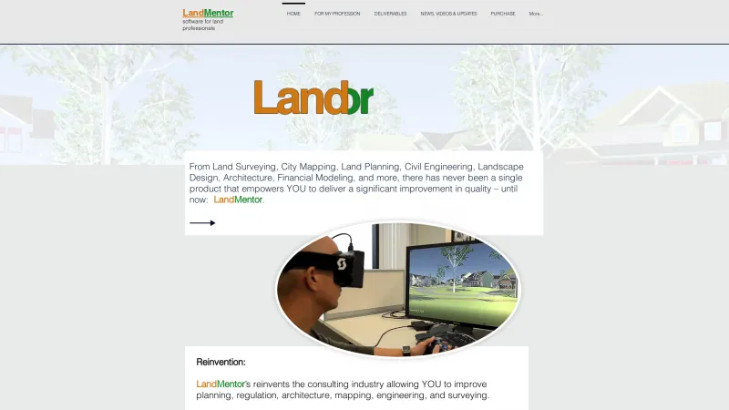 Homepage of LandMentor