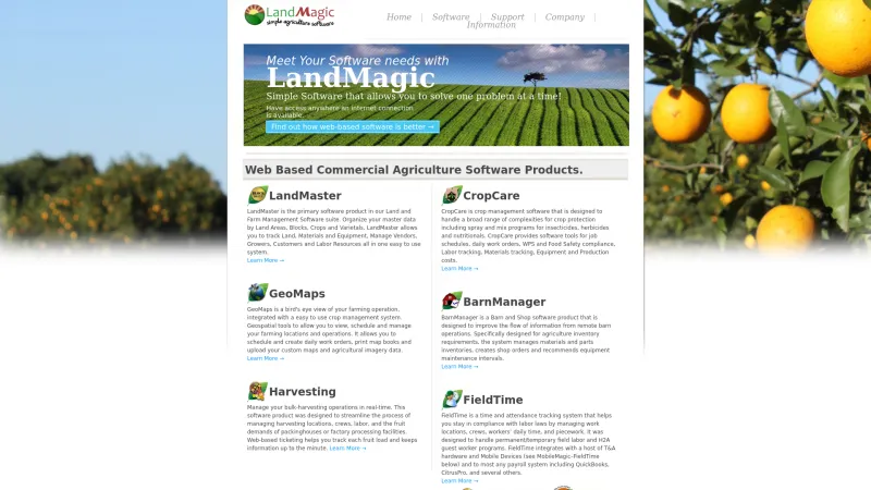 Homepage of LandMagic