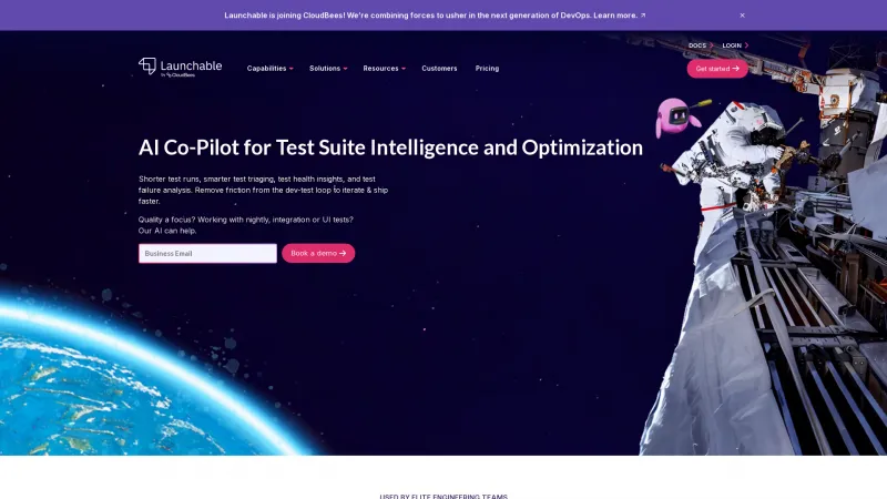 Homepage of Launchable