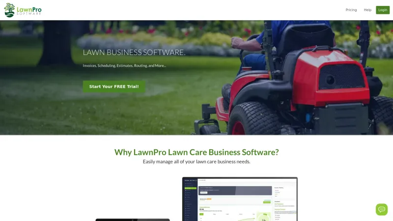 Homepage of LawnPro