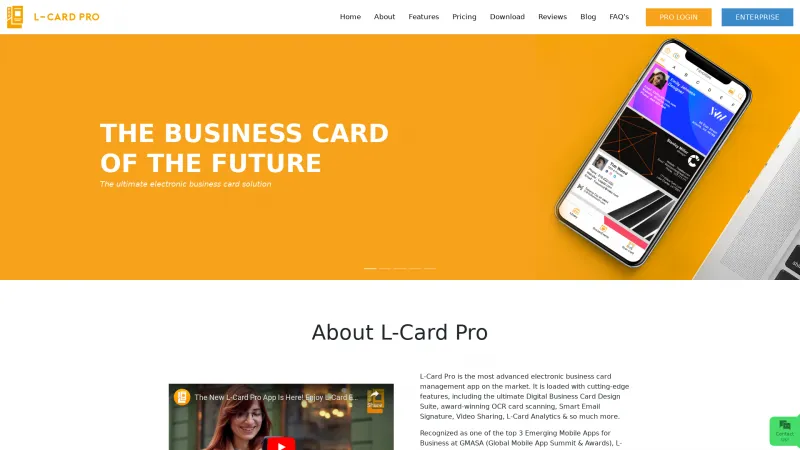 Homepage of L-Card Pro