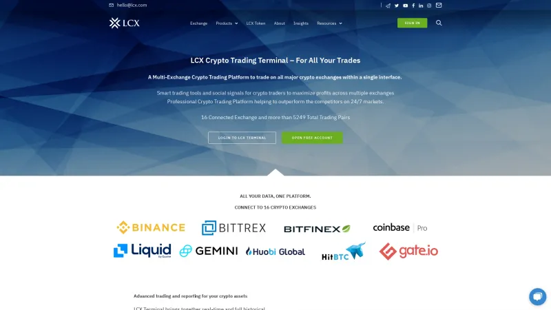 Homepage of LCX Terminal