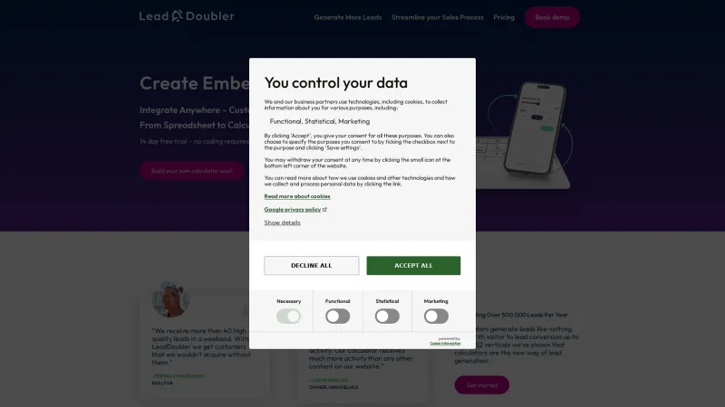 Homepage of LeadDoubler