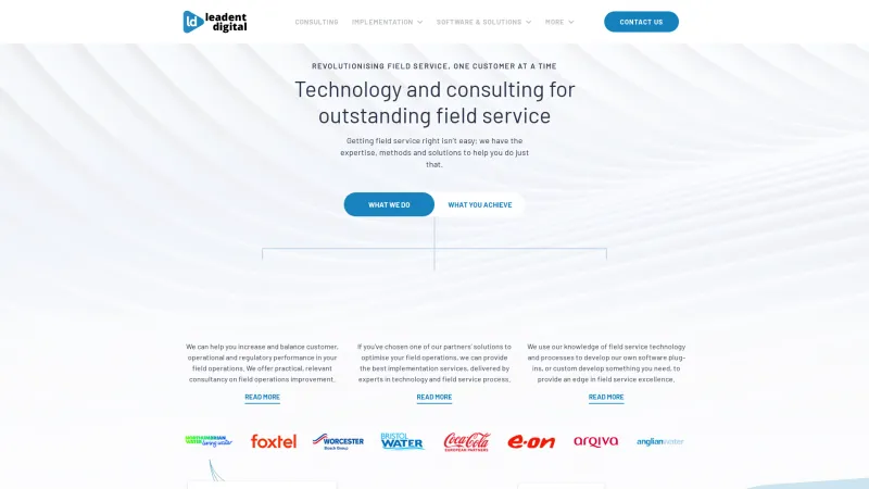 Homepage of Leadent Digital