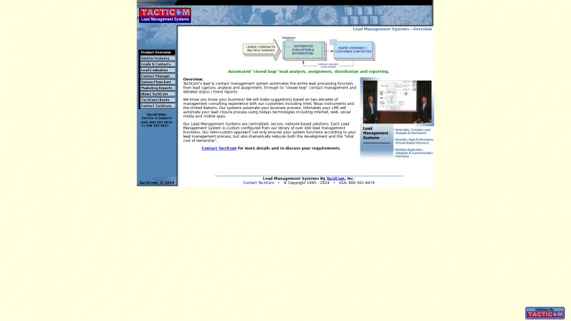 Homepage of Lead Management Systems