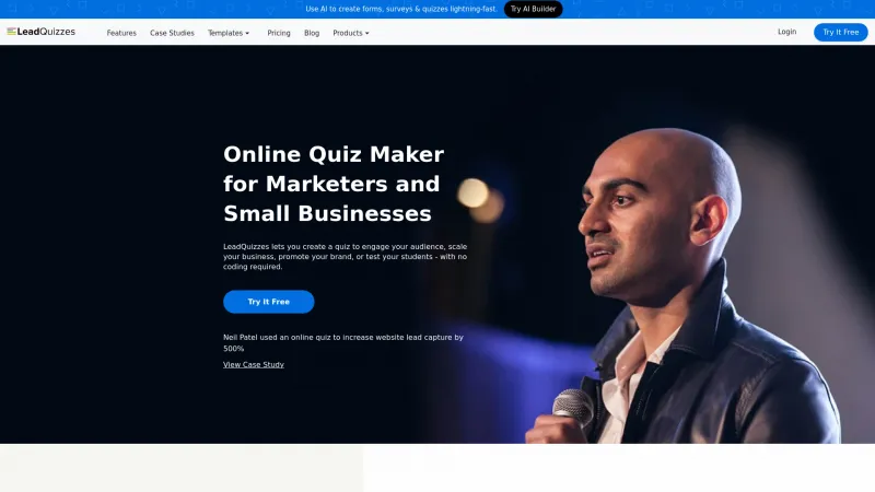 Homepage of LeadQuizzes