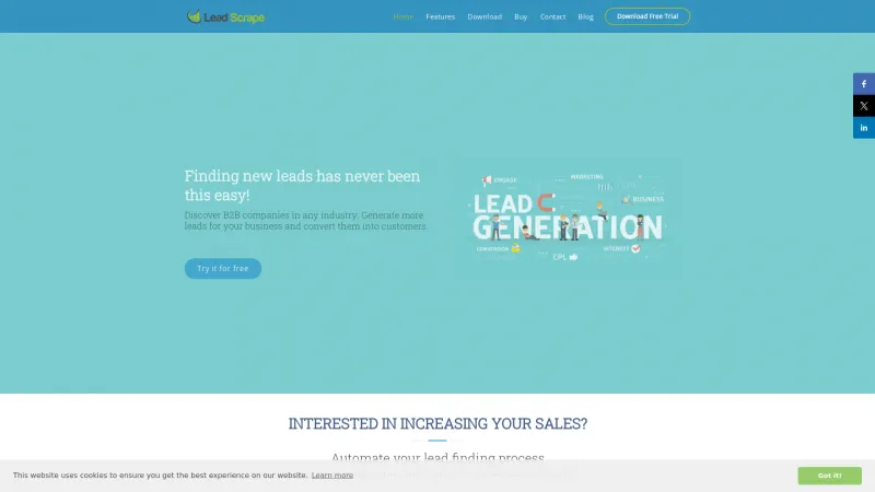 Homepage of Lead Scrape