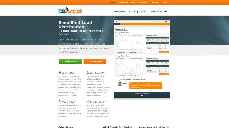 Homepage of Lead Wrench