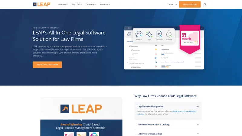 Homepage of LEAP