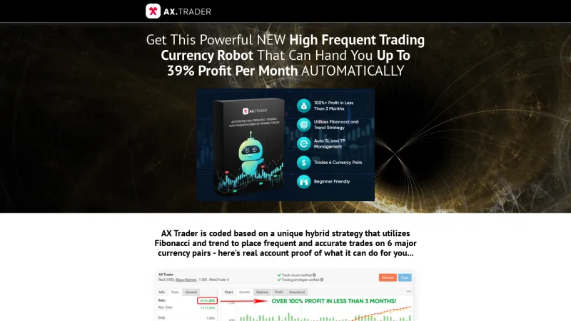 Homepage of AX Trader