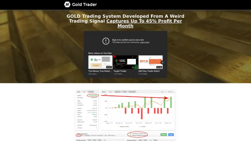 Homepage of Gold Trader