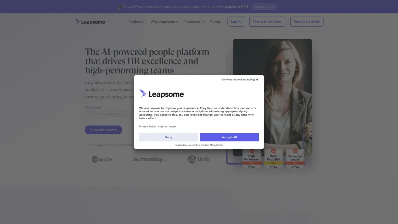 Homepage of Leapsome