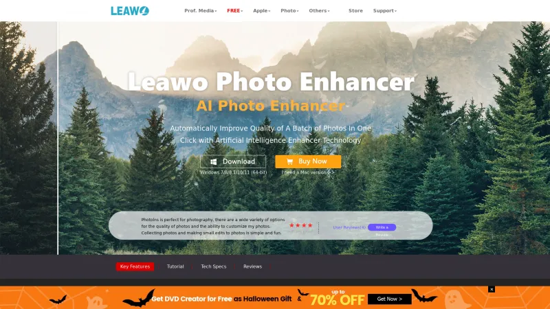 Homepage of Leawo Photo Enhancer