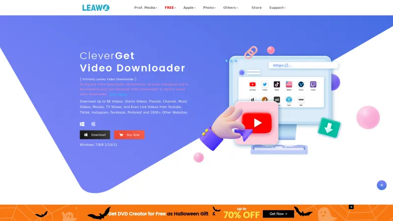 Homepage of Leawo Video Downloader