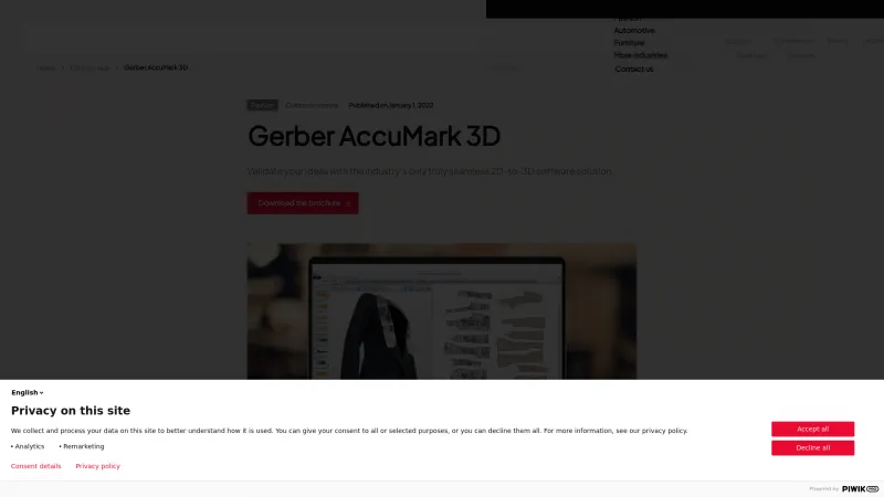 Homepage of Gerber AccuMark 3D