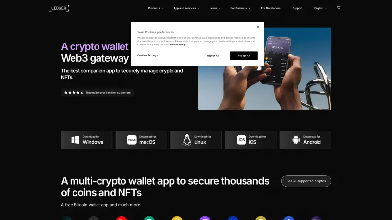 Homepage of Ledger Live