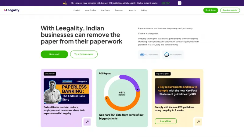 Homepage of Leegality