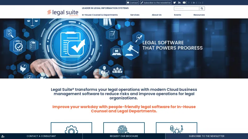 Homepage of Legal Suite