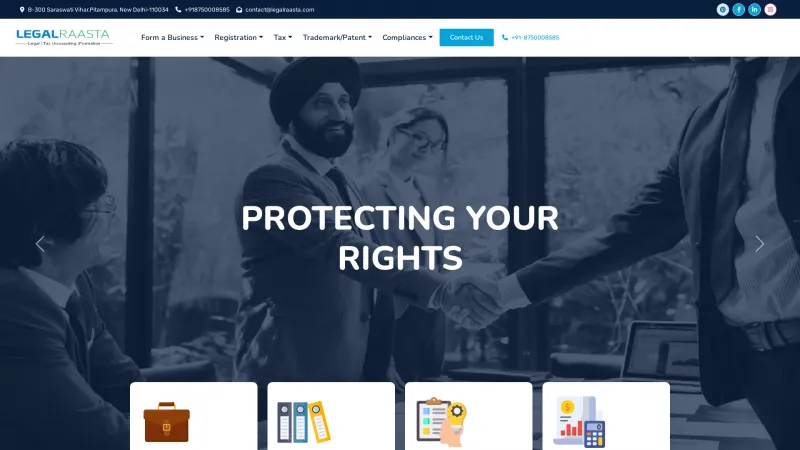 Homepage of LegalRaasta