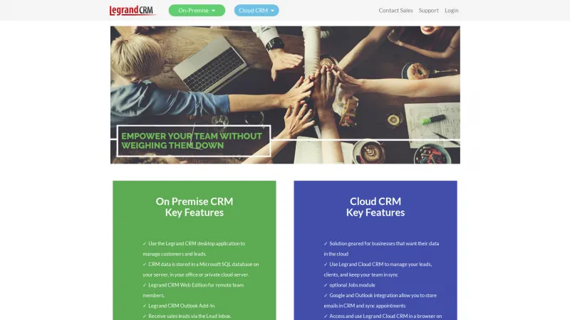 Homepage of Legrand CRM