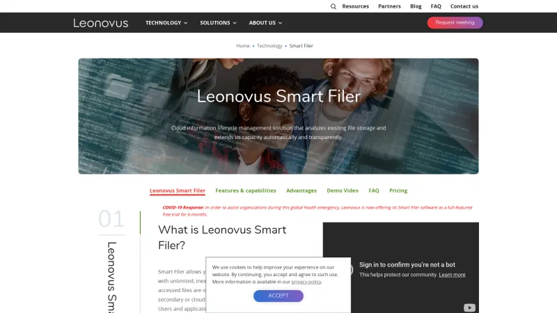 Homepage of Leonovus Data Discovery Tool