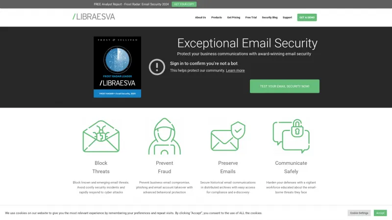 Homepage of Libraesva Email Security