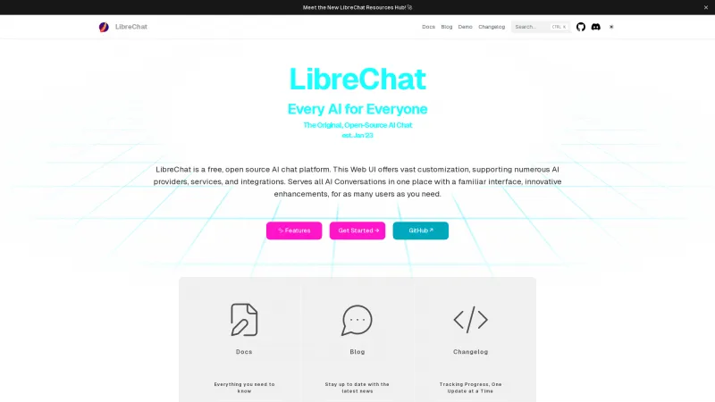 Homepage of LibreChat