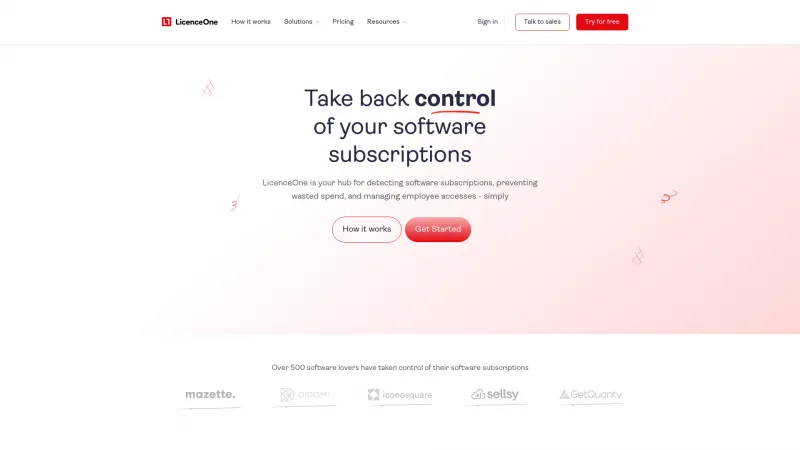 Homepage of LicenceOne