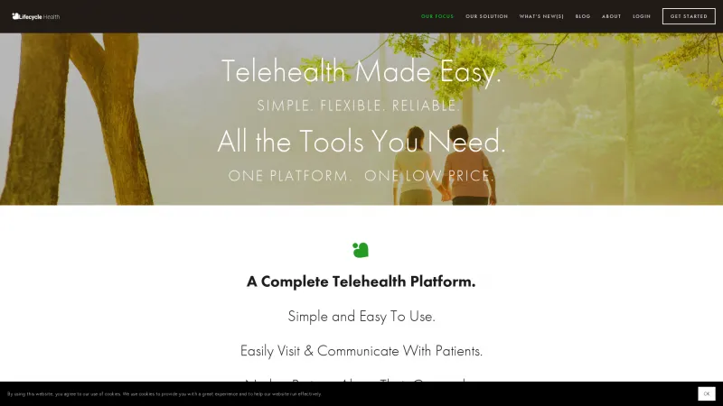 Homepage of Lifecycle Health