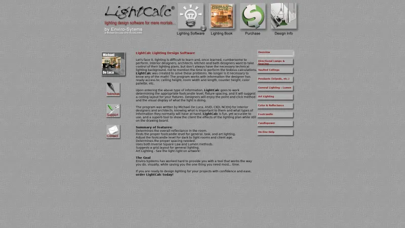 Homepage of LightCalc