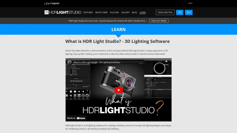 Homepage of HDR Light Studio