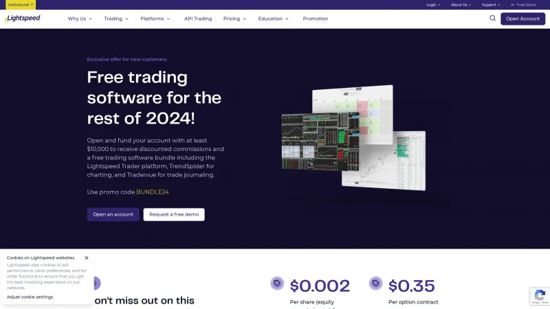 Homepage of Lightspeed Trading